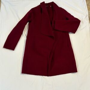 Elie Tahari Burgundy Sz S Wool Coat